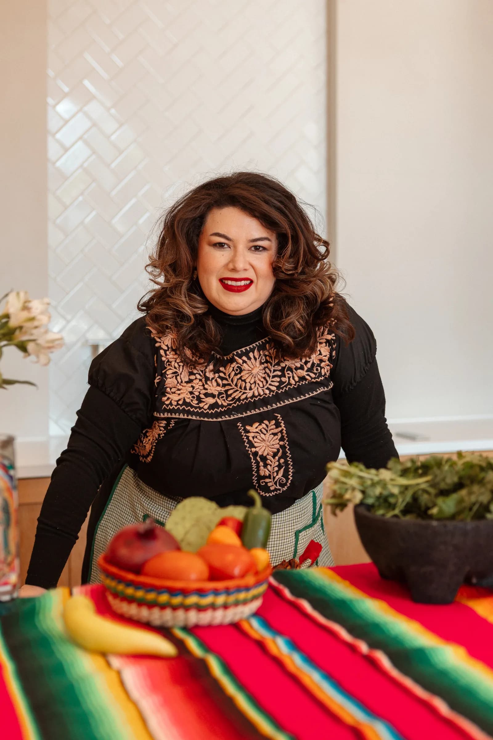 Chef Natalia Luna in the kitchen